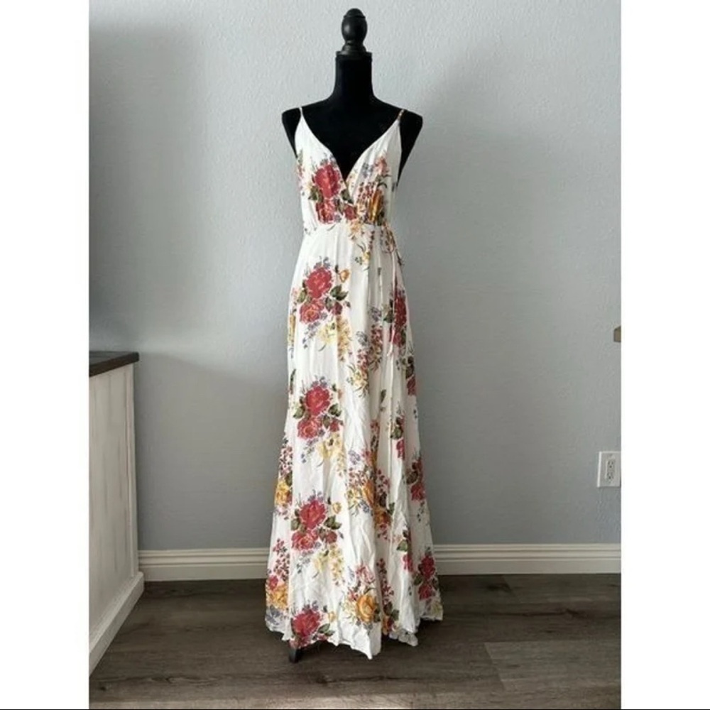 Reformation Bouquet Floral Maxi Wrap Dress 100% Viscose– US 4 - Picture 2 of 4